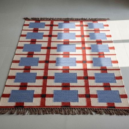 Handcrafted Jute Multicolor Vintage Dhurrie For Home